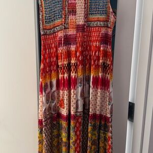 Miss Nikky Boho Patchwork Maxi Dress Multicolor Paisley Rayon Size XL